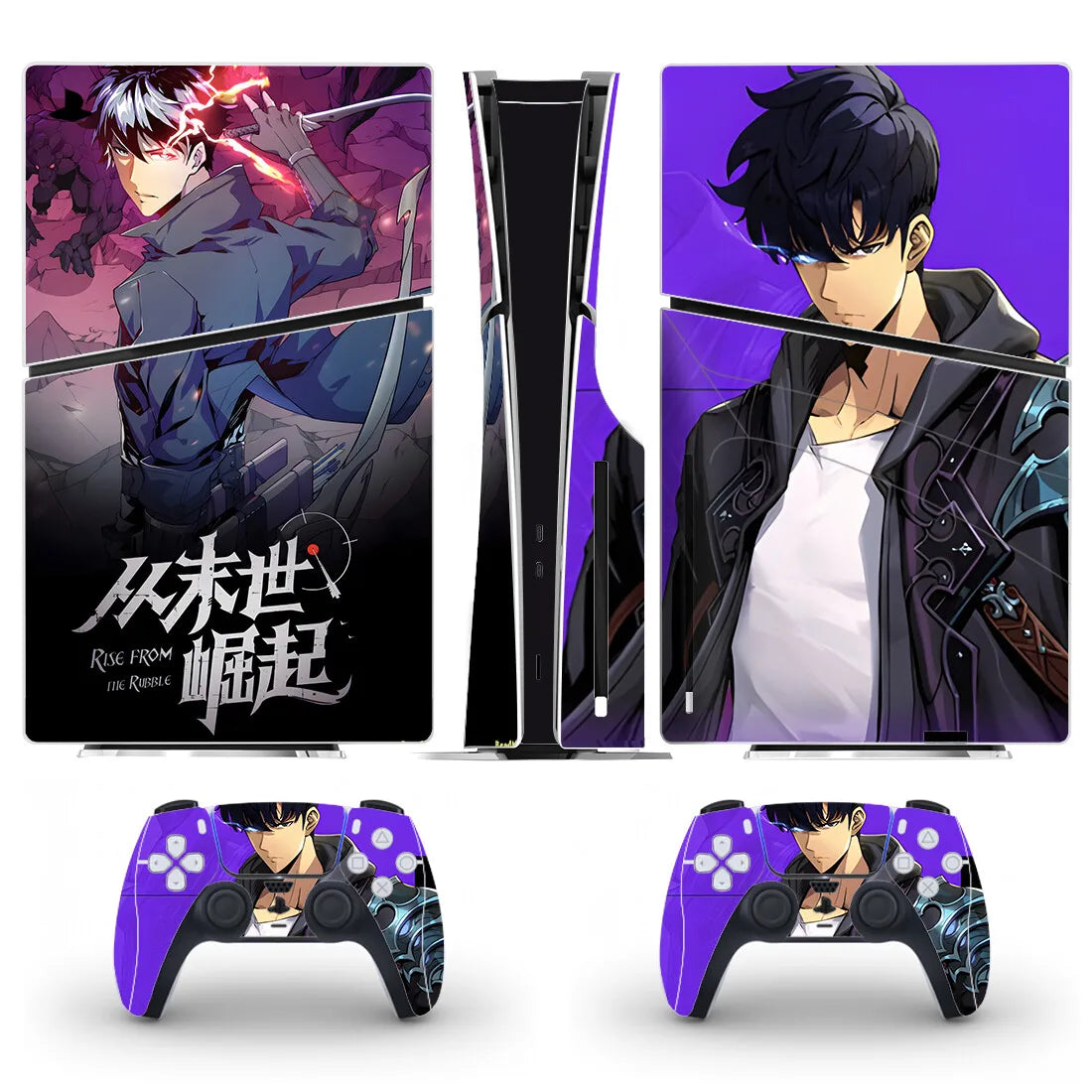 Solo Leveling PS5 Slim Disc Skin – Console & Controller Vinyl Decal Set