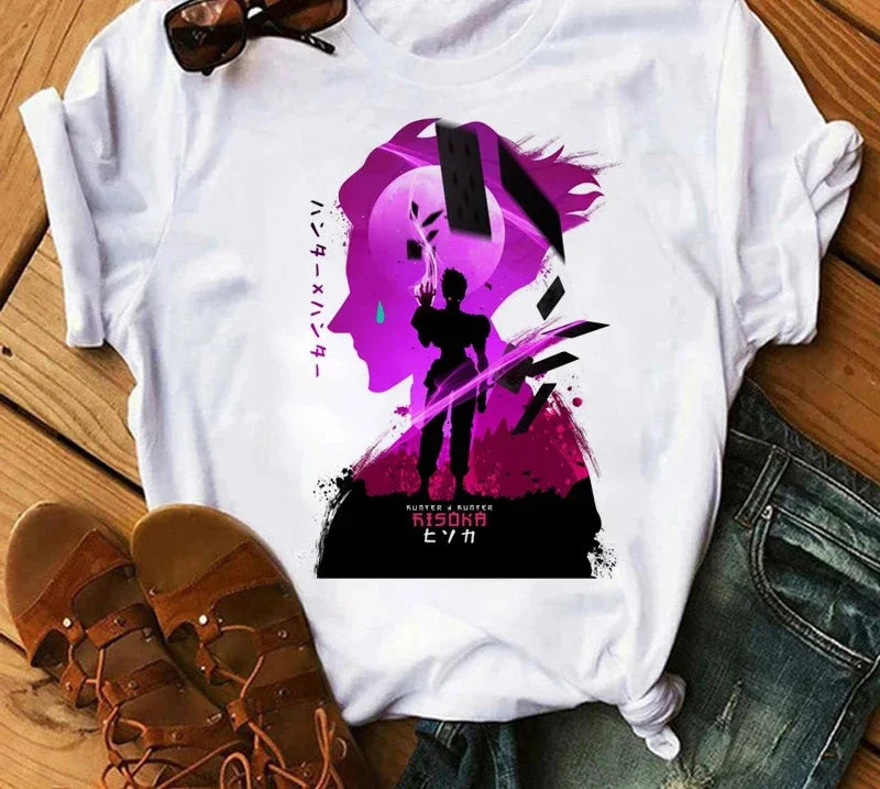 Hunter x Hunter Graphic Print T-Shirt – Women’s Vintage Casual Style