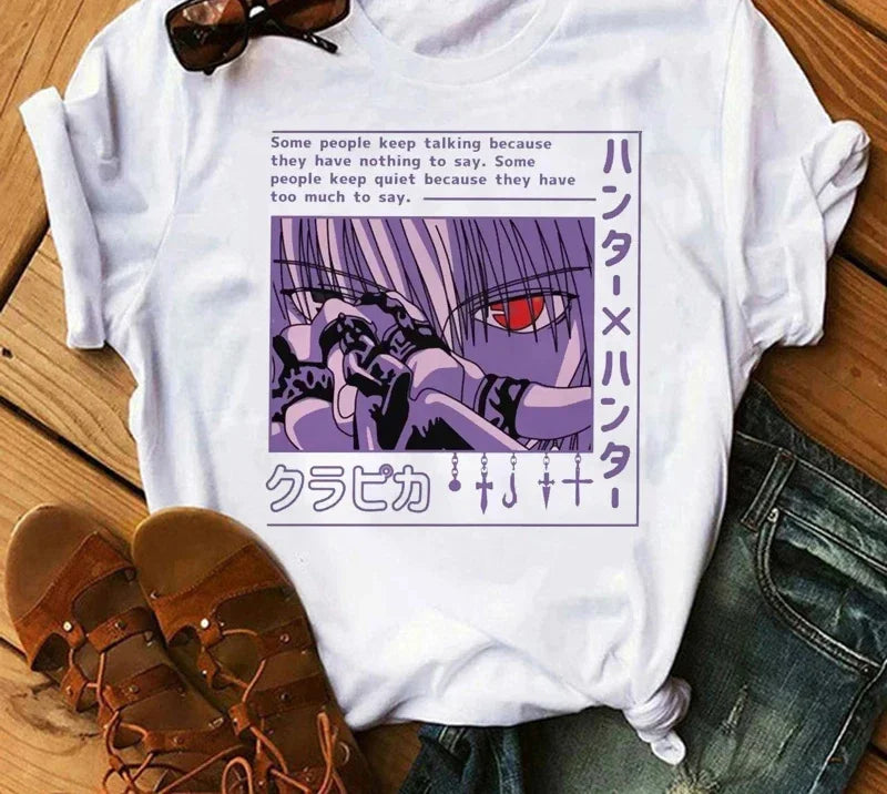 Hunter x Hunter Graphic Print T-Shirt – Women’s Vintage Casual Style