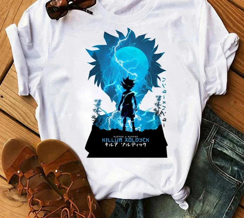 Hunter x Hunter Graphic Print T-Shirt – Women’s Vintage Casual Style