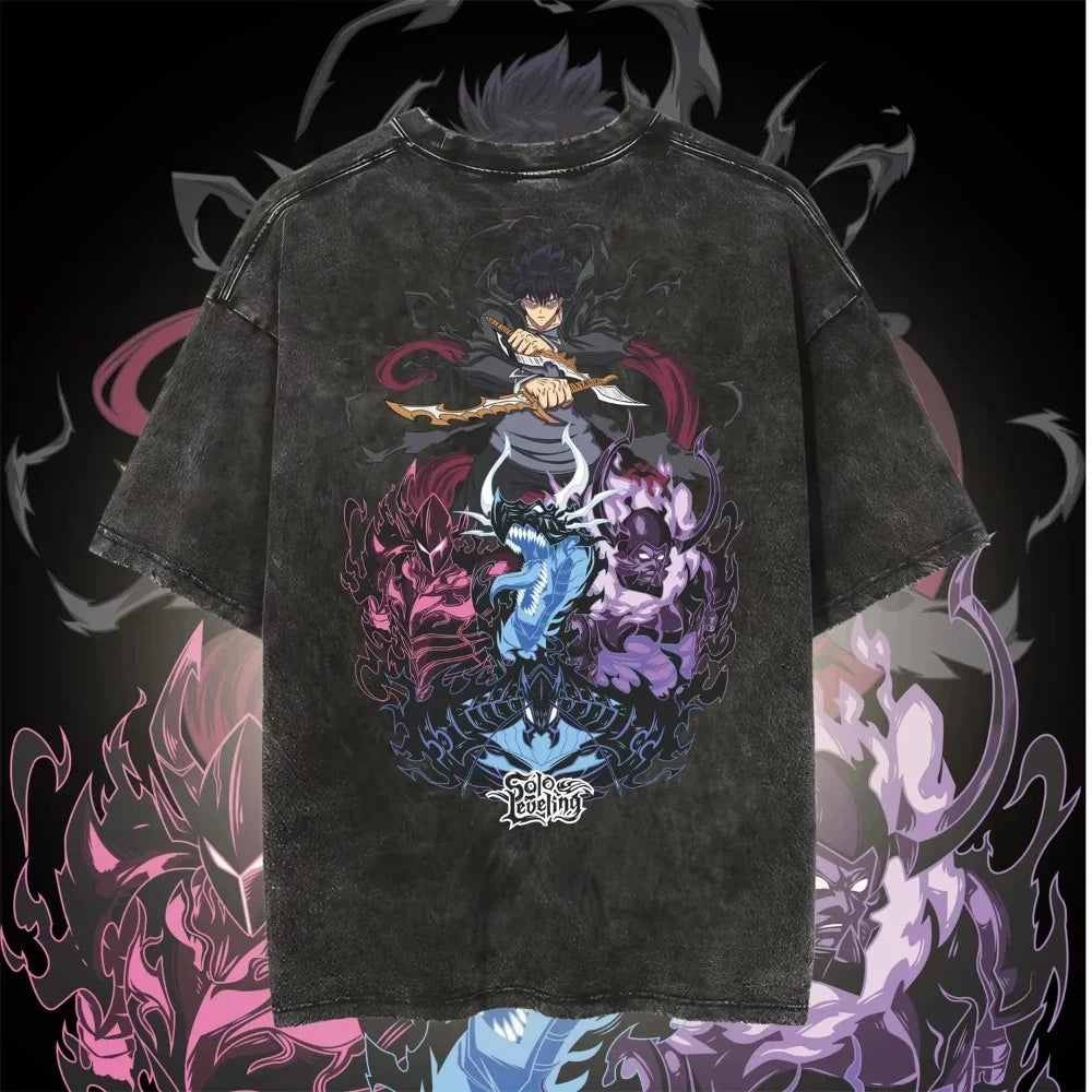 Solo Leveling Vintage Washed Cotton Tee