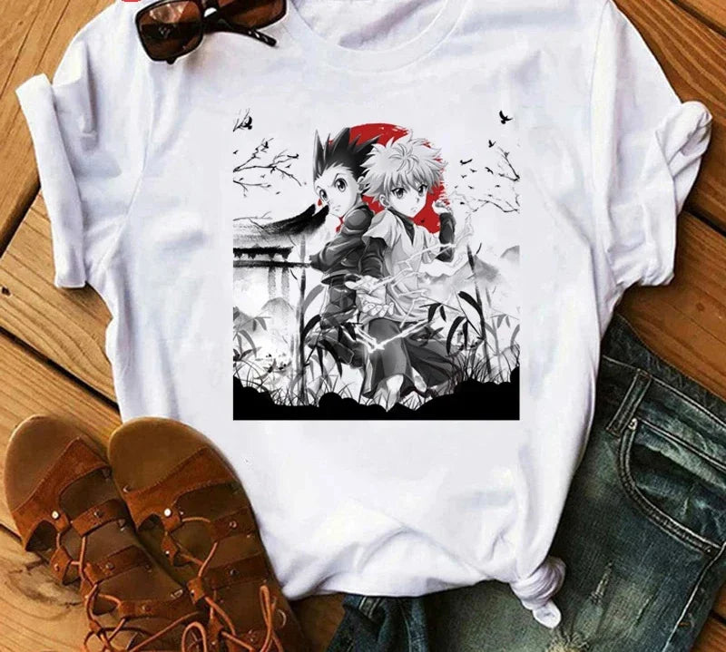 Hunter x Hunter Graphic Print T-Shirt – Women’s Vintage Casual Style