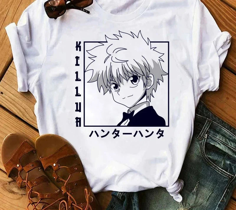 Hunter x Hunter Graphic Print T-Shirt – Women’s Vintage Casual Style