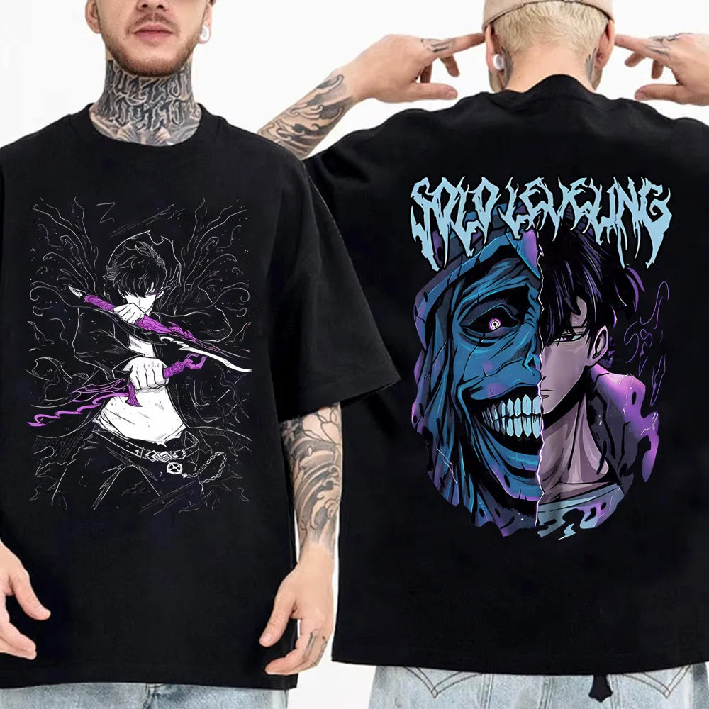 Solo Leveling Sung Jinwoo Statue of God Cotton Tee