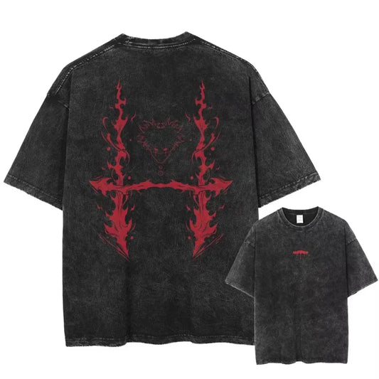 Jujutsu Kaisen Choso Manga Tshirts Vintage Washed T Shirts Men Women Hip Hop Tees Tops Cotton T-shirts Short Sleeve Clothing