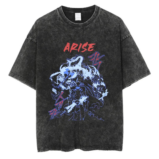 Solo Leveling Vintage Wash T-Shirt – Unisex Summer Streetwear Tee