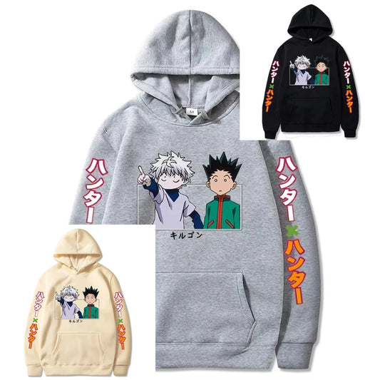 Hunter X Hunter Japan Anime Men Women Hoodies Harajuku Gon Killua Print Plus Size Sweatshirt Unisex Autumn Winter Streetwear