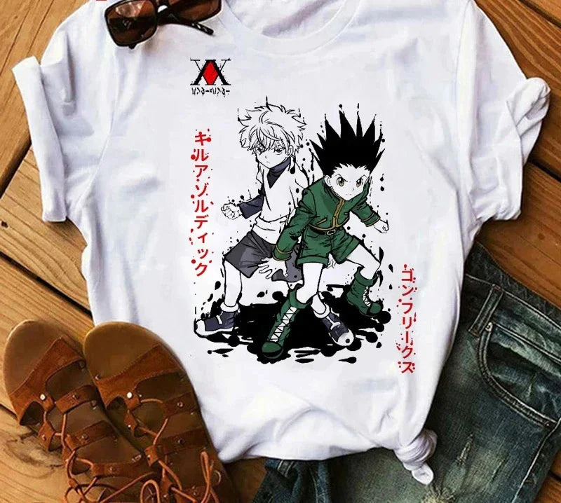 Hunter x Hunter Graphic Print T-Shirt – Women’s Vintage Casual Style