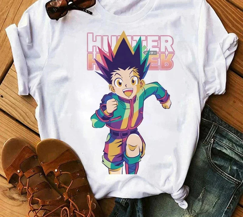 Hunter x Hunter Graphic Print T-Shirt – Women’s Vintage Casual Style