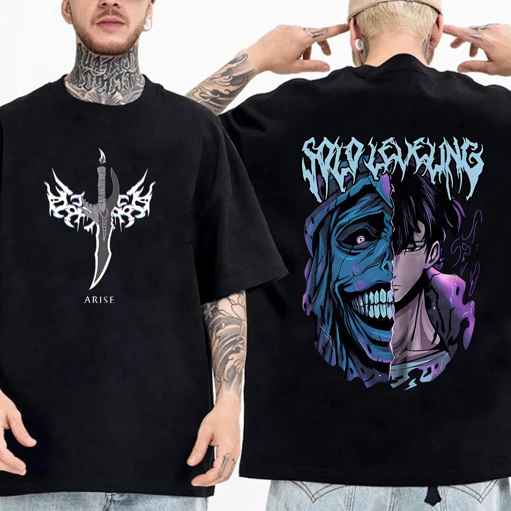 Solo Leveling Sung Jinwoo Statue of God Cotton Tee