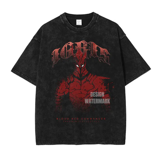 Solo Leveling Vintage Washed T-Shirt – Sung Jin-Woo & Igris Oversized Tee