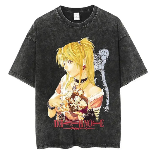 Harajuku Retro Wash Death Note T-shirt