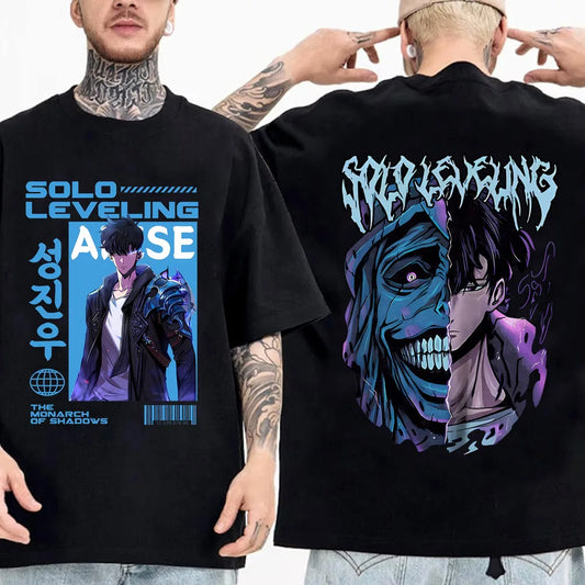 Solo Leveling Sung Jinwoo Statue of God Cotton Tee
